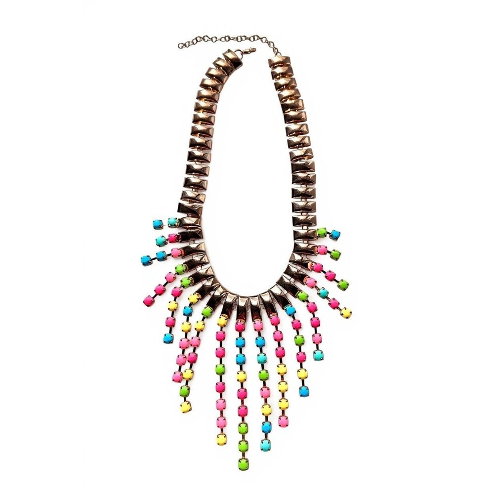 Unique Colorful and Gold Plated Statement Necklace #7084